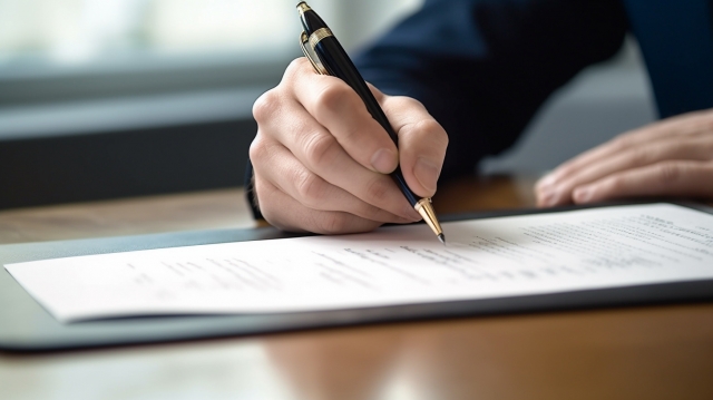 契約書にサインをするイメージ
